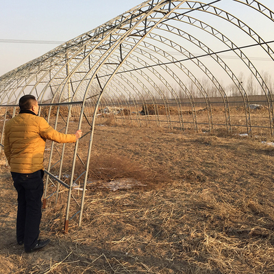 Geflügelfarm benutztes landwirtschaftliches warmes Plastikgewächshaus vor dem Regnen sich schützen
