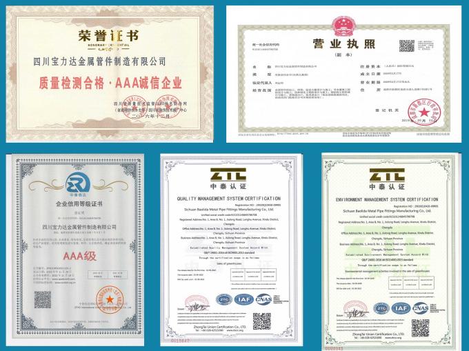Sichuan Baolida Metal Pipe Fittings Manufacturing Co., Ltd. Qualitätskontrolle