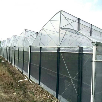 Hot Dip Galvanized Stahlrohr Gewächshaus Gewächshaus Lüftung Kunststoff Sägezahn Multi-Span Film tropischen Gewächshaus