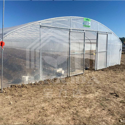 Tunnel Kunststoff Gewächshaus Galvanisierter Stahlrahmen Pe Film Gewächshaus Einfachspannung Gewächshaus
