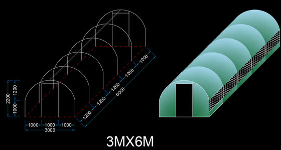 Einzelne Spannen-Plastiktunnel-Erdbeergewächshaus mit dem 150 Mikrometer-Film
