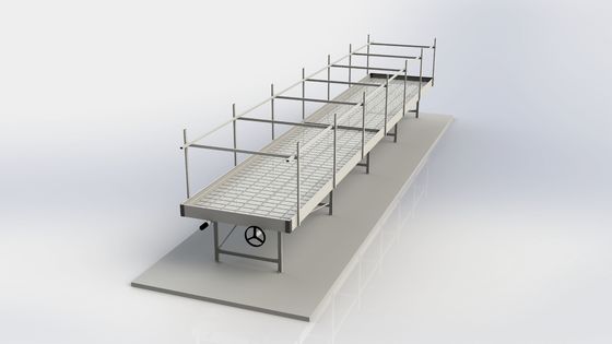 Moderne Aluminiumgewächshaus-Ebbe-Fluss-Tabelle mit Abfluss Tray Valve